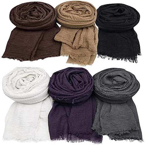 6 PCS Women Scarf Shawl for All Season Scarve, Mixed Color Y