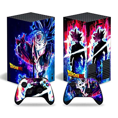 Boorsed Vinyl Skin Decal Stickers for Xbox Series X Console Skin, Anime Protector Wrap Cover Protective Faceplate Full Set Console Compatible with Xbox Series X Controller Skins Dragonball Supe 7042