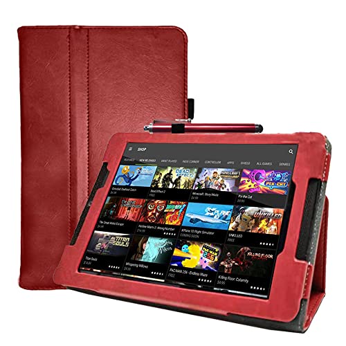 for NVIDIA Shield Tablet K1 8.0 Cover Case - Flip Leather Cover for 2015 Nvidia Shield K1 / 2014 Shield 2 Tablet Protective Case (Red)