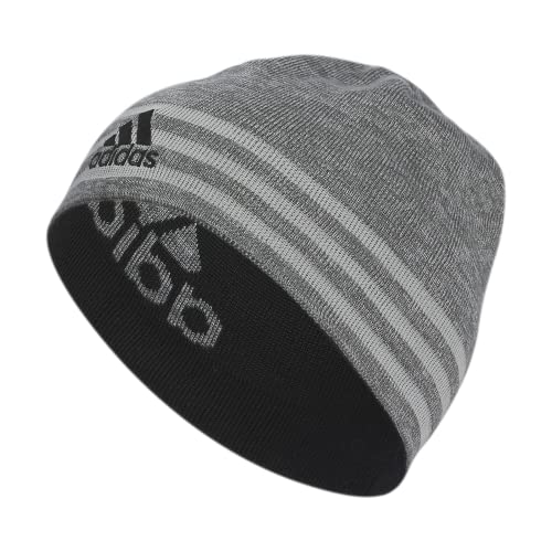adidas Men's Eclipse Reversible Beanie, Grey Six-Grey Twist/Onix Grey/Black F23, one_Size