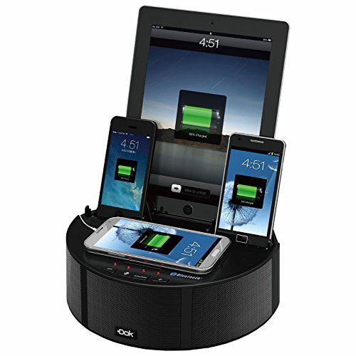 Karaoke USA DOK CR25 5 Port Universal Charger with Amazon.com Alexa Voice Service and Bluetooth,Black