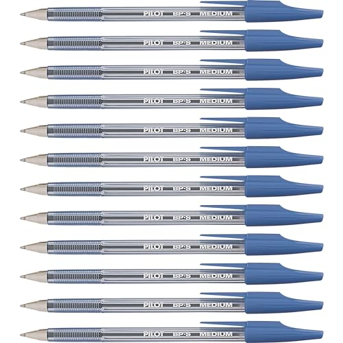 Pilot The Better Ball Point Pen Refillable Ballpoint Stick Pens, Medium Point, Blue Ink, 12-Pack (36711)