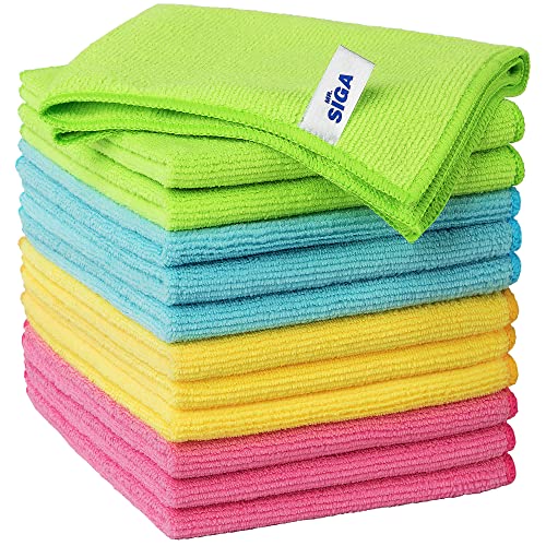 MR.SIGA Microfiber Cleaning Cloth,Pack of 12,Size:12.6' x 12.6'