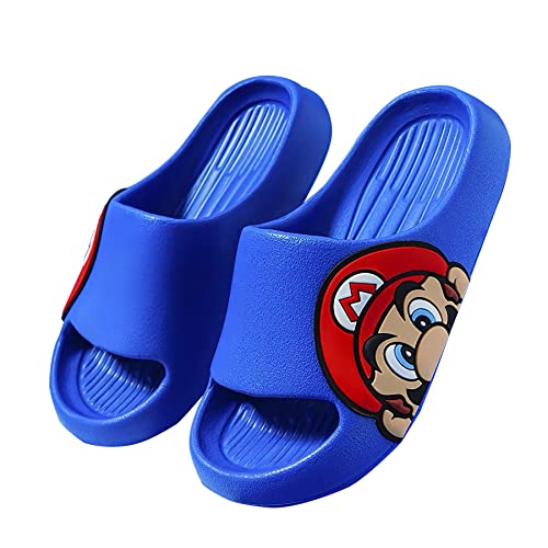 Boys & Girls Slide Sandals Kids EVA Non-Slip Cloud Slippers Comfy Soft Lightweight Sandals for Bathroom Shower Summer Pool Beach Slides Slippers Blue 10-11 Little Kids