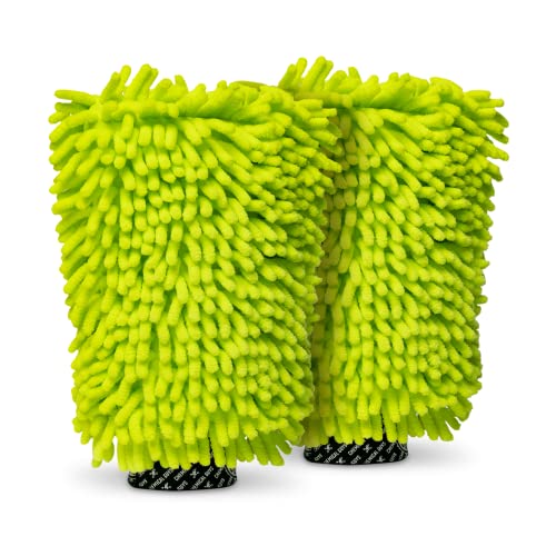 Chemical Guys MIC49302 Chenille Premium Scratch-Free Microfiber Wash Mitt, Lime Green, 9.6' x 2.3' x 7' (2 Pack)