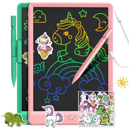 FLUESTON LCD Writing Tablet, Doodle Board Toys Gifts for 3-8 Year Old Girls Boys, 8.5 Inch Colorful Electronic Board Drawing Pad for Kids, Gifts for Toddler Educational Learning Travel Birthday PGreen