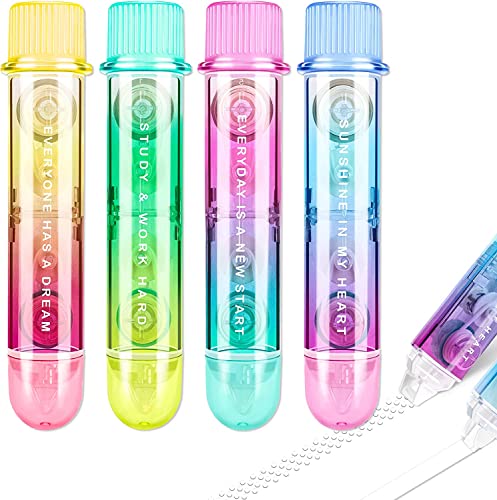 PANDENNER 2 In1 White Out Correction Tape and Double Sided Tape Roller, Quick Dry Japan White Out, with Permanent Adhesive Tape Runner,for Office Instant Correction & Scrapbook Supplies(white out-AD)