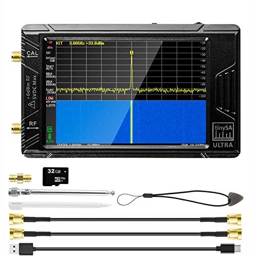 2023 AURSINC TinySA Ultra Spectrum Analyzer 4inch - V0.4.5.1 100kHz-5.3GHz Handheld Frequency Analyzer, 2in1 Signal Generator 100kHz to 800MHz MF/HF/VHF UHF Input with 32Gb Card (TinySA Ultra)