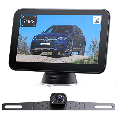 ZEROXCLUB Wired Backup Camera Kit with 7' Monitor, HD 1080P Display for Car Truck/Pickup/SUV/Van/RV, Night Vision Rear View Camera IP69 Waterproof-B7