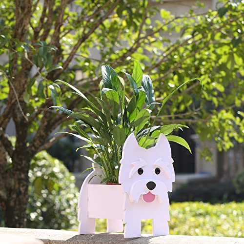 Fitcho Westie Dog Planter Plant Pot, Cute Dog Flower Pot for Garden Decoration, Westie Gifts for Dog Lovers Women, Westie Shape Plant Container Holder for Outdoor Indoor Stuff Gift Small Westie