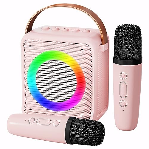Ankuka Toys Karaoke Microphone Machine for Kids, 4-12 Years Old Christmas Birthday Gifts for Girls, Karaoke Toys Gifts for Girls Boys Age 4, 5, 6, 7, 8, 9, 10, 12 +Year Old(Pinkcolor)
