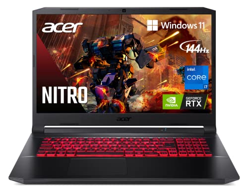 Acer Nitro 5 AN517-54-79L1 Gaming Laptop | Intel Core i7-11800H | NVIDIA GeForce RTX 3050Ti GPU | 17.3' FHD 144Hz IPS Display | 16GB DDR4 | 1TB NVMe SSD | Killer Wi-Fi 6 | Backlit KB | Win 11