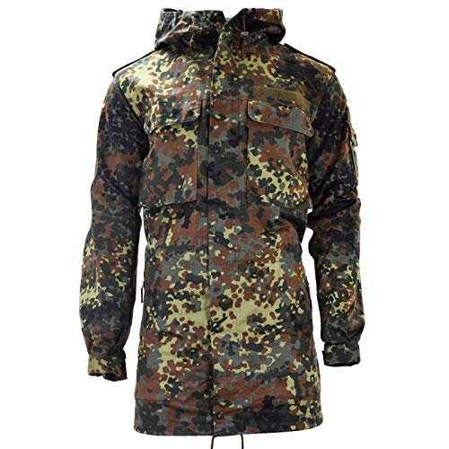 Original German Army Field Jacket Parka Military Issue Hooded Flecktarn Combat (Medium Regular 40' Chest) Camouflage