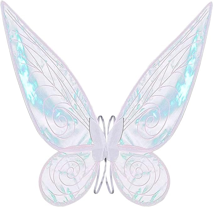 Oprtuisi Angel Wings, Shiny Transparent Wings, Pink Angel Wings Sutable for Halloween Costume Dress Up And Taking Beautiful Photos