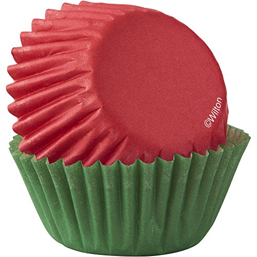 Wilton Red & Green 100-Count Mini Cupcake Liners, 3.17 cm, Red and Green