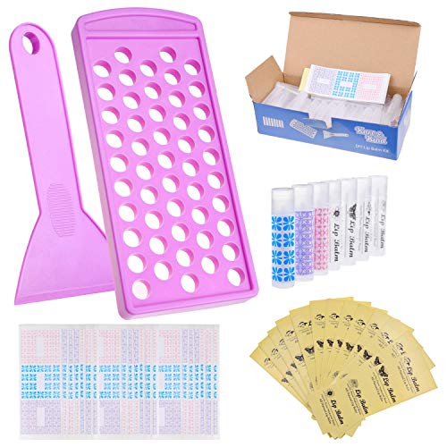 Lip Balm Crafting Kit - Lip Balm Filling Tray and Spatula - BPA Free - 50 Empty Lip Balm Tubes with Caps (Clear) - 3/16 Oz (5.5 ml) - 50 Writeable and 50 Printed Stickers - Make Natural Lip Balm - DIY
