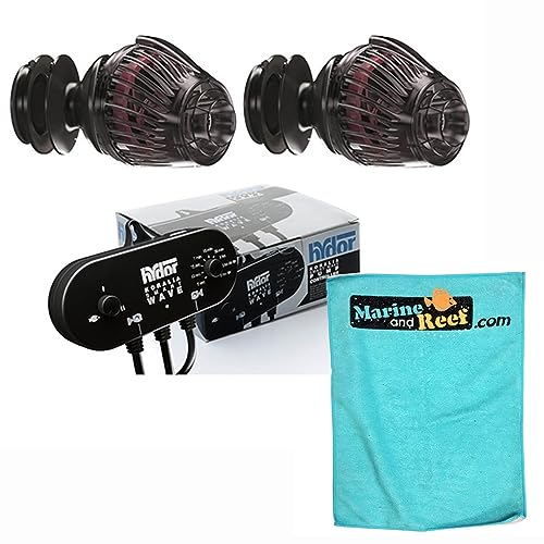 Hydor Koralia 3G 1350 gph Circulation Pump TWO PACK with SmartWave Pump Controller and Towel Bundle (4 Items)