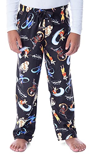 INTIMO Nickelodeon Boy's Avatar The Last Airbender Cartoon Character Kids Loungewear Pajama Pants (18/20) Black