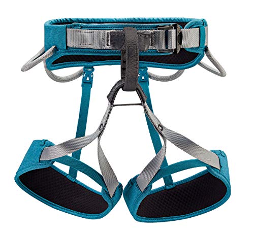PETZL CORAX LT Women's Harness - Comfortable, Durable, and Versatile Rock Climbing Harness - Turquoise - L