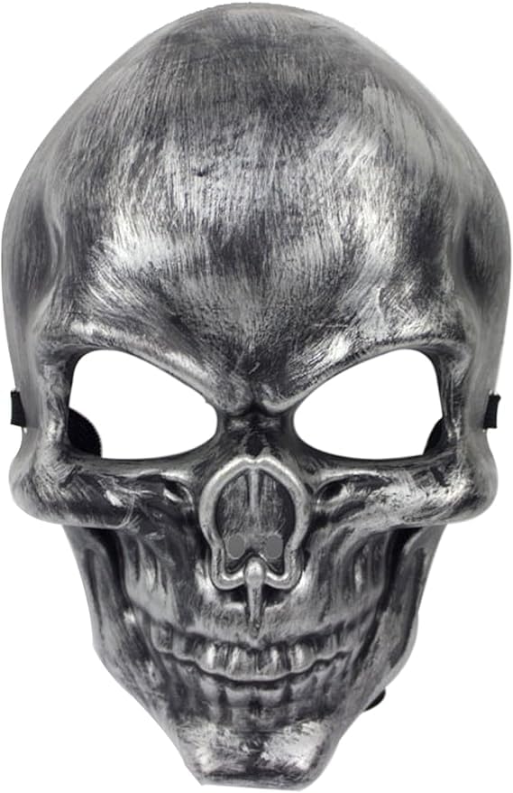 G-LOVELY'S Halloween Scary Mask Creepy Halloween Mask Head Skull Mask Scary Scream Anonymous Costume Decoration Mask Halloween Festival Party Supplies for Men Women Kids Boys Girls (black)