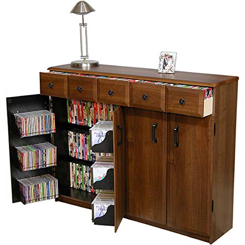 Venture Horizon Media Cabinet with Drawers- Walnut