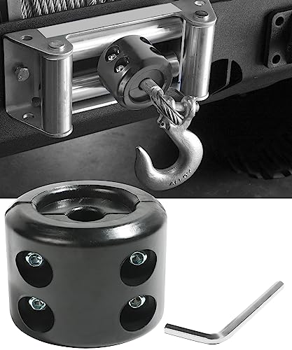 Zlirfy Rubber Winch Stopper for Cable,Winch Cable Hook Rubber Stopper with Stainless Steel Screws and Nuts,Rubber Hook Stopper with Allen Wrench,Winch Cable Line Saver