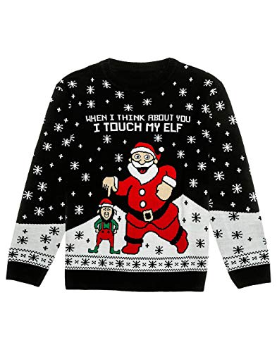 Tstars Elf Ugly Christmas Sweater Men Women Santa's Elfie Funny Holiday Xmas Sweaters X-Large Multicolor