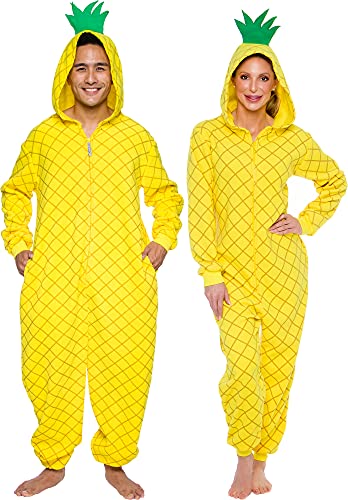 Slim Pineapple and Avocado Adult Onesie - Food Halloween Costume - One Piece Cosplay Suit for Adults, Women and Men FUNZIEZ!