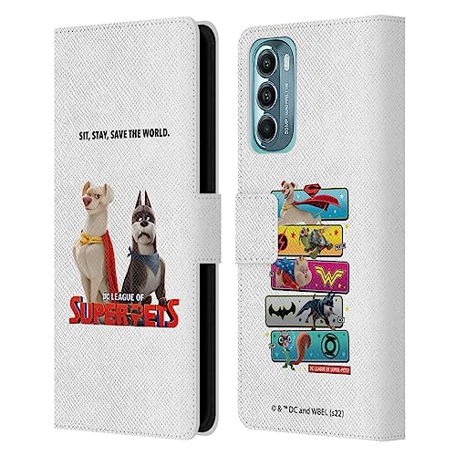 Head Case Designs Officially Licensed DC League of Super Pets Characters 1 Graphics Leather Book Wallet Case Cover Compatible with Motorola Moto G Stylus 5G (2022)