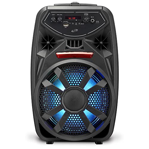 iLive Wireless Tailgate Party Speaker, LED Light Effects, Built-in Rechargeable Battery, Black (ISB380B)
