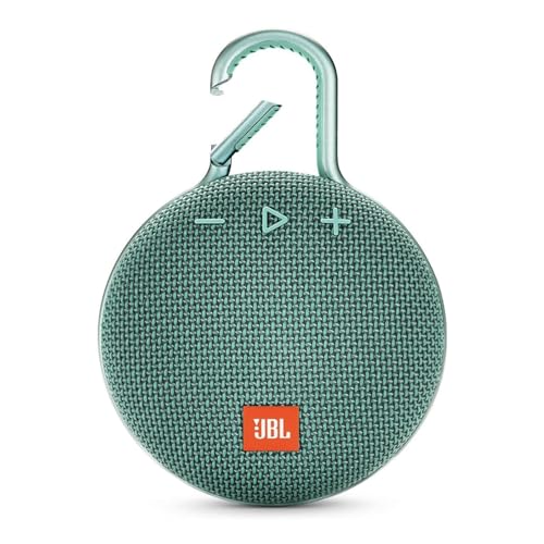 JBL Clip 3, River Teal - Waterproof, Durable & Portable Bluetooth Speaker - Up to 10 Hours of Play - Includes Noise-Cancelling Speakerphone & Wireless Streaming