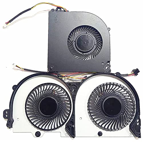 Fleshy Leaf CPU+GPU Cooling Fan Replacement for Clevo P950 P950HR P950ER T97 T96E T800 Series BS5005HS-U3E BS500HS-U3D 6-31-P95E2-101 6-31-P9502-102 DC5V 0.50A 4-Wires