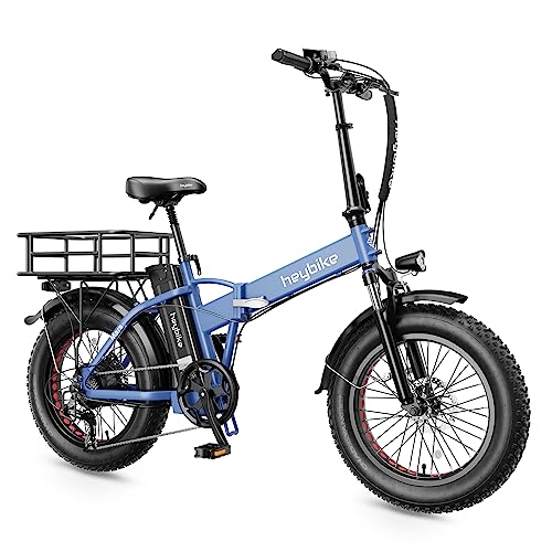 Heybike Mars Electric Bike Foldable 20' x 4.0 Fat Tire Electric Bicycle with 500W Motor(Peak 850W), 48V 12.5AH Removable Battery and Dual Shock Absorber for Adults