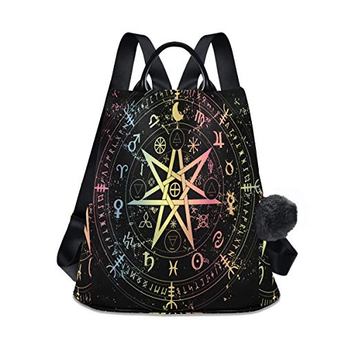 ALAZA Mandala Zodiac Wheel Of The Year Astrological Signs Outdoor Backpack Bags for Woman Ladies