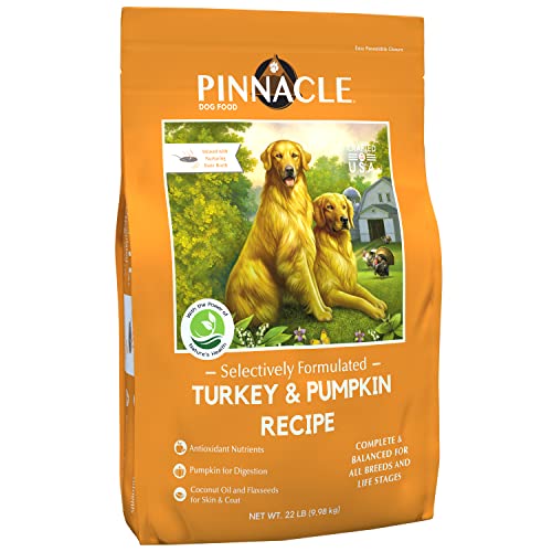 pinnacle pet Turkey & Pumpkin Dry Dog Food 22 lb, Infused with Broth