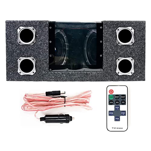 Seismic Audio - SA-PGCE08LED - Dual 8 Inch 800 Watt Car Audio Subwoofer Box with LED Lights & Plexiglass Window