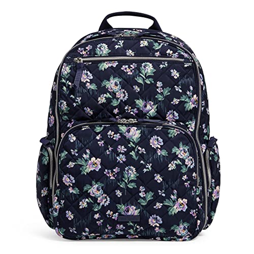 Vera Bradley Women's Performance Twill Commuter Backpack, Navy Garden, One Size