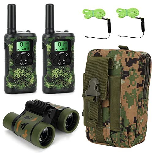 Walkie Talkies for Kids Toys Boys Aged 5+ Outdoor 2 Way Radio 22 Channel 3 Miles Range Camp Hunt Adventure Game Birthday 6 7 8 9 10 Year Old Gifts (Green)