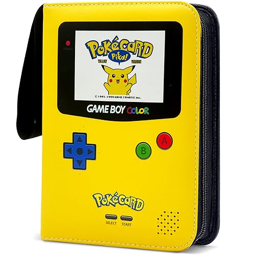 Guacalloon Trading Card Binder 4-Pocket, 440 Pockets Card Holder Album with 55 Sleeves Yellow