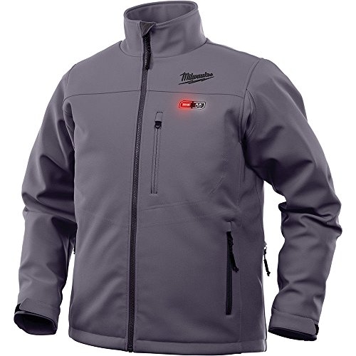 Milwaukee Jacket M12 12V Lithium-Ion Heated Front and Back Heat Zones and Colors -Battery Not Included (Extra Large, Gray)