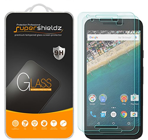 Supershieldz (2 Pack) Designed for (Google) LG Nexus 5X Tempered Glass Screen Protector, 0.33mm, Anti Scratch, Bubble Free