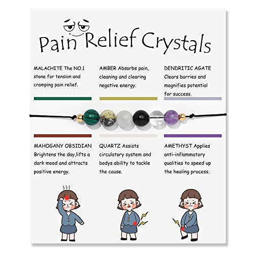Pain Relief Back to School Spiritual Stone Beade Bracelet for Girl Boy Teenagers Women Chakra Crystals and Healing Stones Bracelets Natural 7 Chakra Bracelets Quartz Amethyst With Meaning Cards-relief