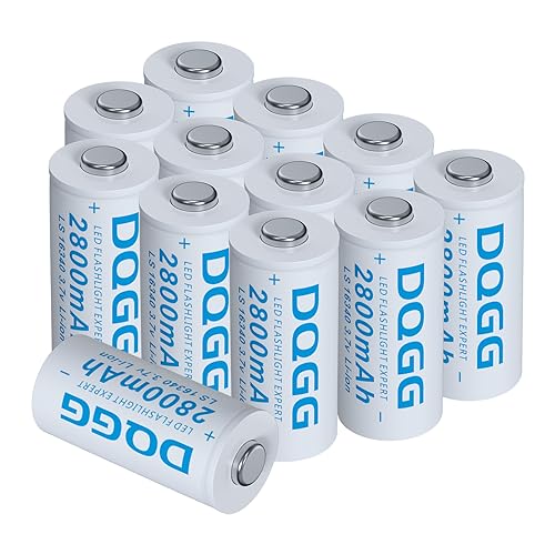 16340 Rechargeable Battery 3.7 Volts Button Top 2800mAh CR123A l￵￵￵i￵￵￵t￵￵￵h￵i￵￵￵u￵￵￵m Batteries (12 Pack Battery)