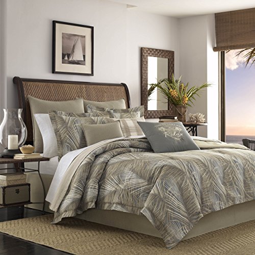 Tommy Bahama - Queen Comforter Set, Cotton Bedding with Matching Shams & Bedskirt, Medium Weight Home Decor for All Seasons (Raffia Palms Brown, Queen)