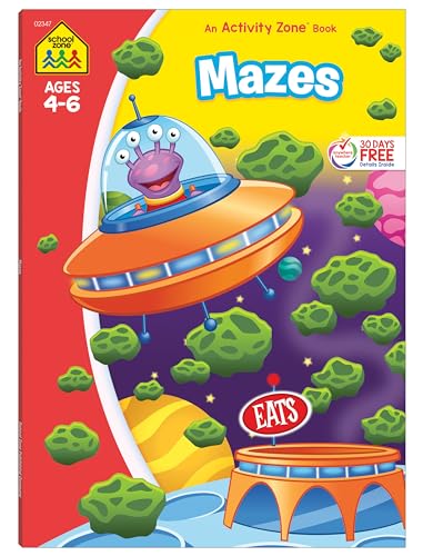 School Zone Mazes Workbook: Activity Zone Series, Preschool, Kindergarten, Maze Puzzles, Follow Paths, Attention, Problem-Solving, and More