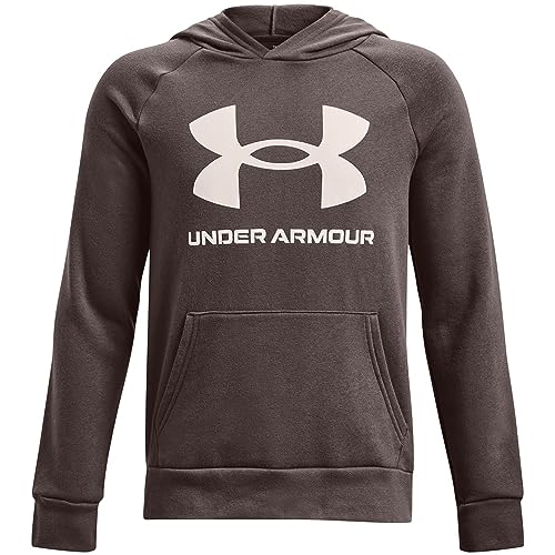 Under Armour Boys Rival Fleece Hoodie, (176) Fresh Clay / / Onyx White, Youth Large