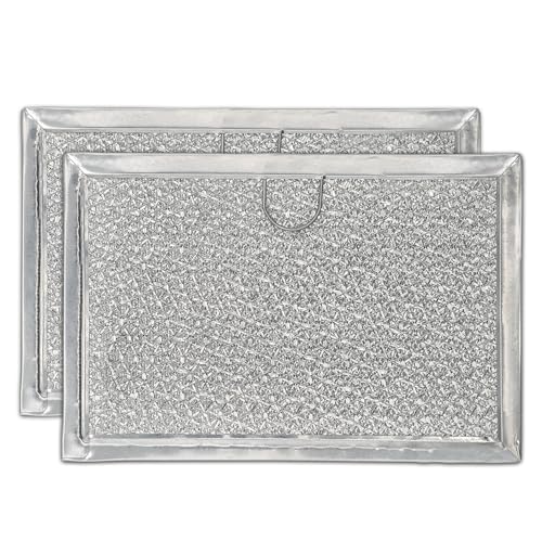 Microwave Filter Replacement 5.12” x 7.64” Fits Frigidaire 5304464105 WB06X10608 GE Microwave Filter - Aluminum Mesh Screen Grease Filter - Filters Air Entering Over the Range Oven Vent Fan (2-Pack)