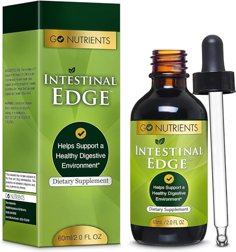 Go Nutrients Intestinal Edge (Non-GMO) Support Intestinal Health: Nourishing Digestive Wellness Vitality and Radiant Skin with Black Walnut Clove and Gentian Root All Ages 2.0 oz. | 24 Servings