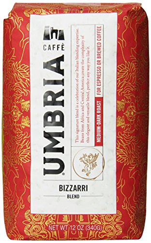 Caffe Umbria Fresh Seattle Whole Bean Roasted Coffee, Bizzarri Blend Medium-Dark Roast, 12 oz. Bag