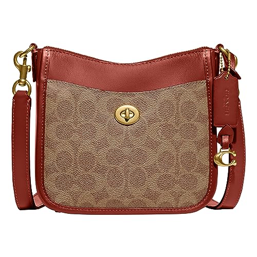 Coach Coated Canvas Signature Chaise Crossbody 19, Tan Rust